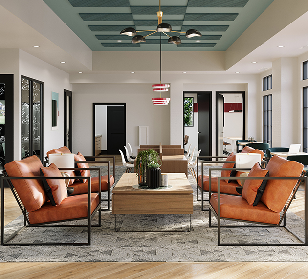 Resident clubhouse featuring lounge seating