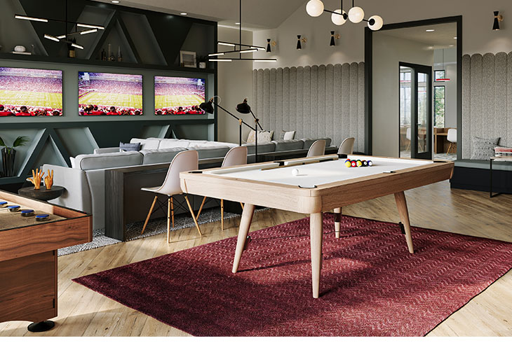 Resident clubhouse featuring a pool table