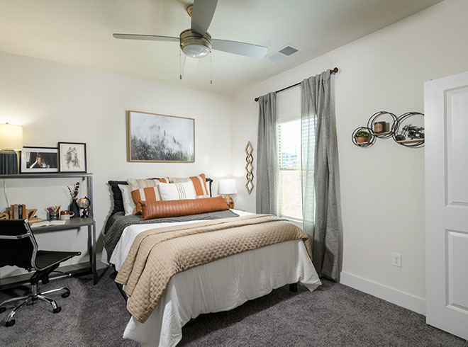 Furnished apartment bedroom